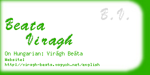beata viragh business card