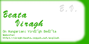 beata viragh business card